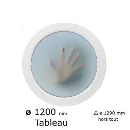 Oeil de boeuf rond fixe PVC vitrage dépoli  ø tableau 1200 mm