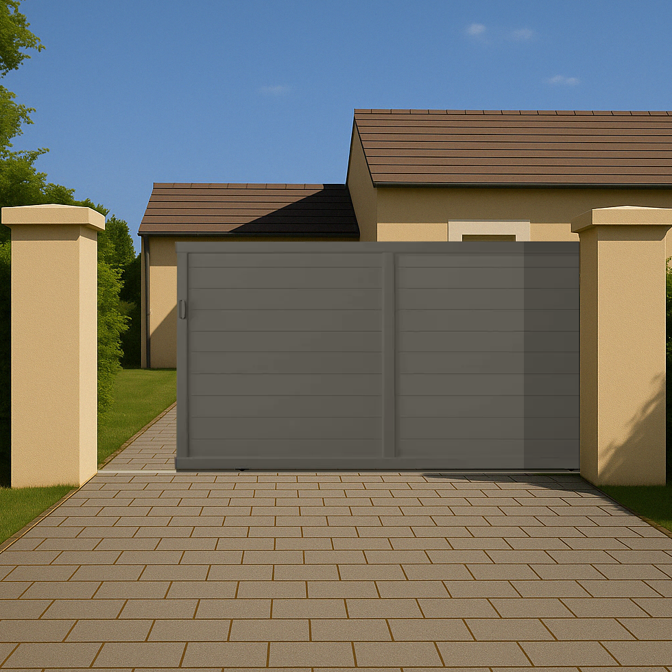 Portail coulissant PVC manuel ARLES anthracite