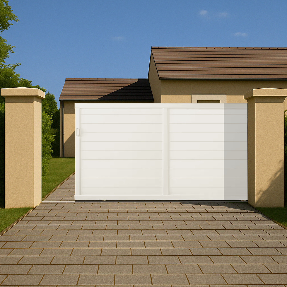 Portail coulissant PVC manuel ARLES blanc