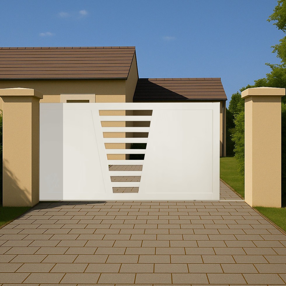 Portail coulissant PVC sur-mesure CAMBRAI