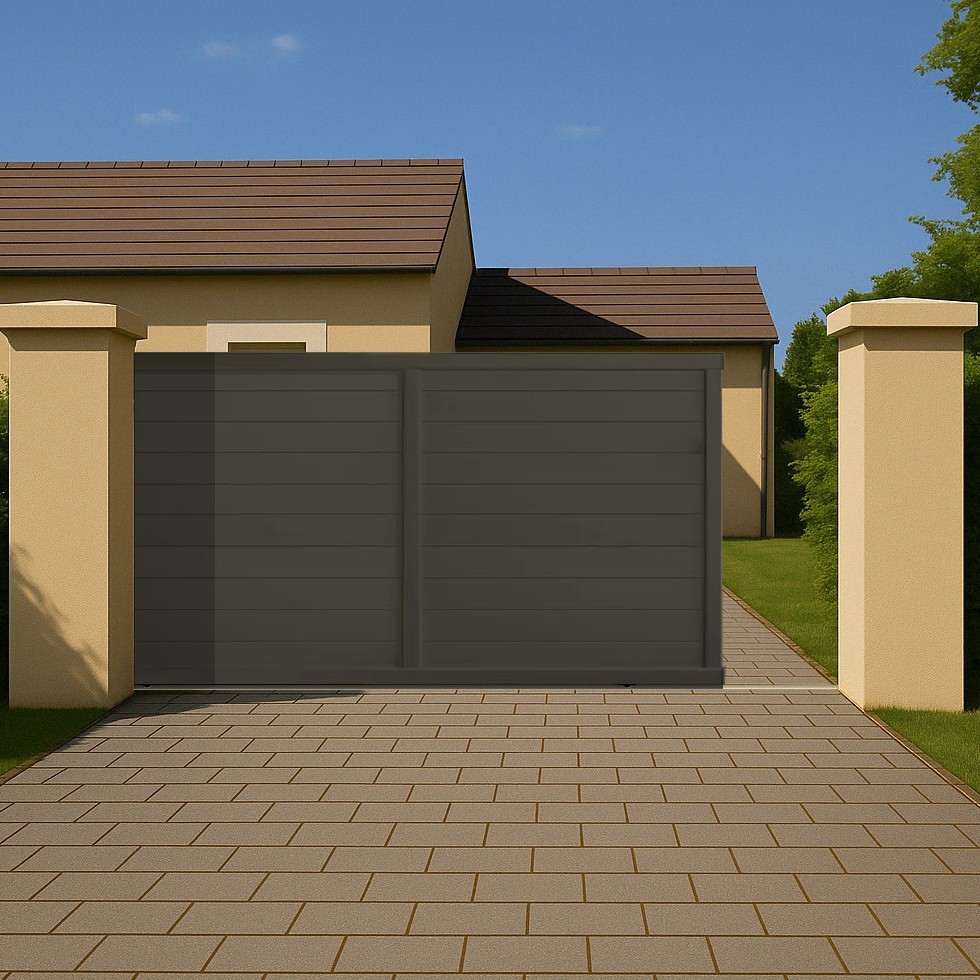 Portail coulissant PVC sur-mesure ARLES anthracite