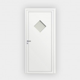 Porte d’entrée en PVC vitrée blanche Anatole
