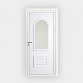 Porte d’entrée en PVC vitrée blanche Corsa 26L