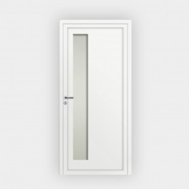 Porte d’entrée en PVC vitrée blanche Jacob