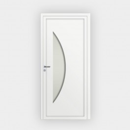 Porte d’entrée en PVC vitrée blanche Rosalie