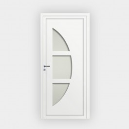 Porte d’entrée en PVC vitrée blanche Ben