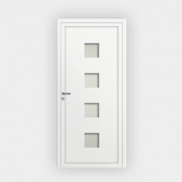 Porte d’entrée en PVC vitrée blanche Isidore