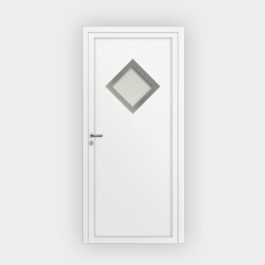 Porte d’entrée en PVC vitrée blanche Anatole 2