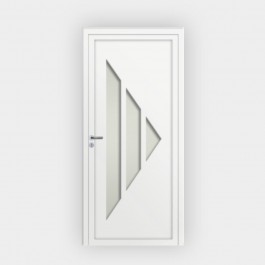 Porte d’entrée en PVC vitrée blanche design 120-0