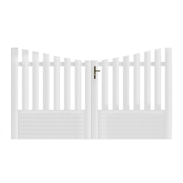 Portail battant PVC standard ALENÇON blanc INCURVÉ