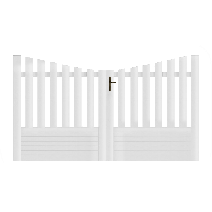 Portail battant PVC standard ALENÇON blanc INCURVÉ
