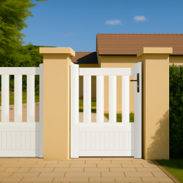 Portillon PVC standard ETRETAT blanc 1000x1250 mm (en situation)