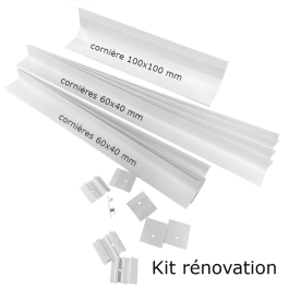 Kit de cornières rénovation pour Fenêtre PVC 2 vantaux H 105 x L 140 cm OF a poser en rénovation