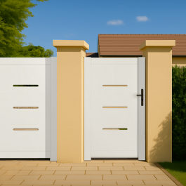 Portillon PVC sur mesure Briançon (poignée à droite)