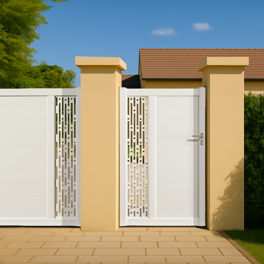 Portillon PVC sur mesure décor rectangle Arles