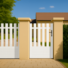 Portillon PVC sur mesure coupe droite Alençon (poignée à droite)