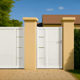 Portillon PVC standard ARLES blanc INSERT 1000x1400 mm - poignee a droite