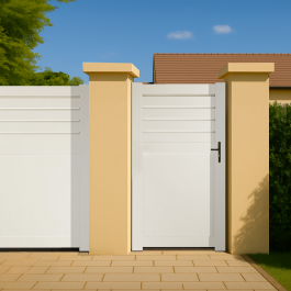 Portillon PVC standard ARRAS blanc 1000x1800 mm - poignée a droite