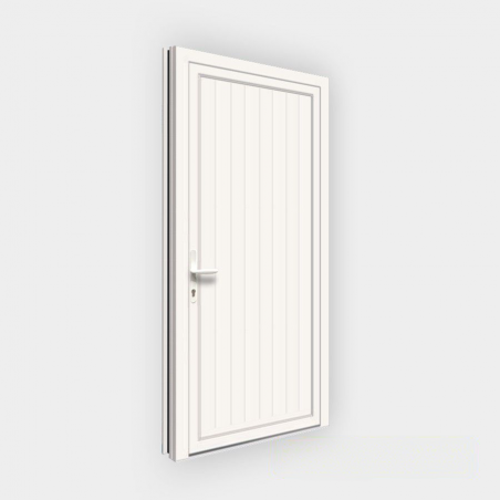 Porte de service rainurée pleine