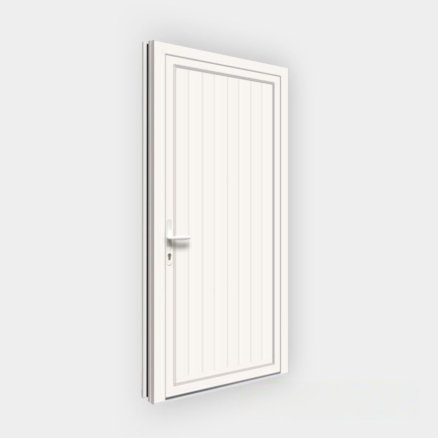 Porte de service rainurée pleine
