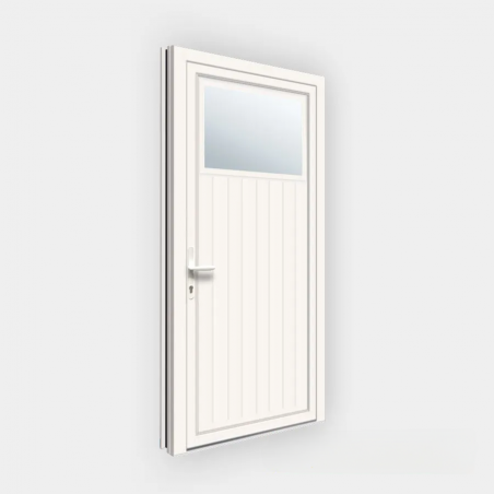 Porte de service rainurée à oculus