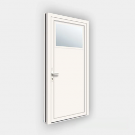 Porte de service lisse à oculus brouillé