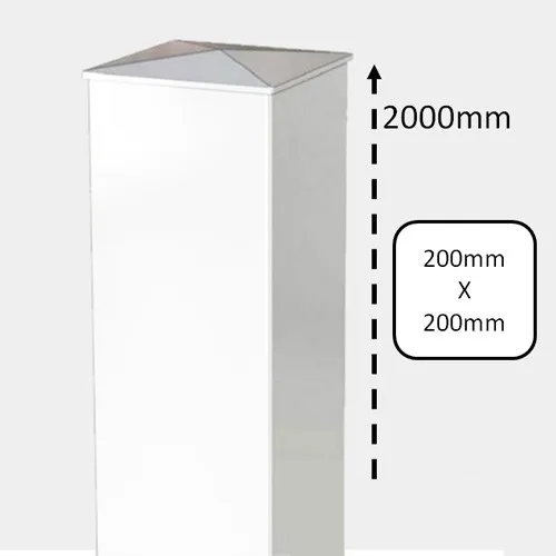Pilier PVC Blanc pour Portail - H2000 - 200x200