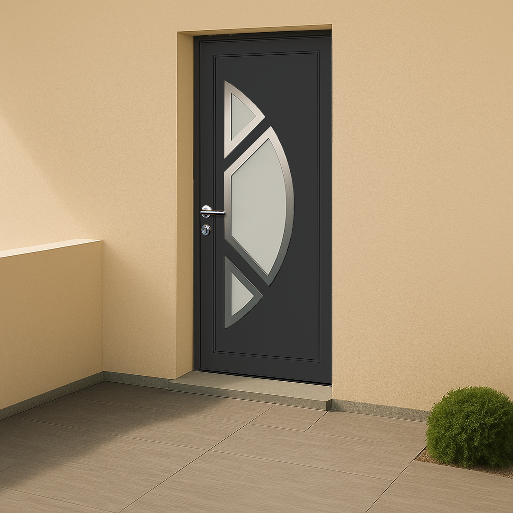 Porte d’entrée PVC couleur 2611 vitrée