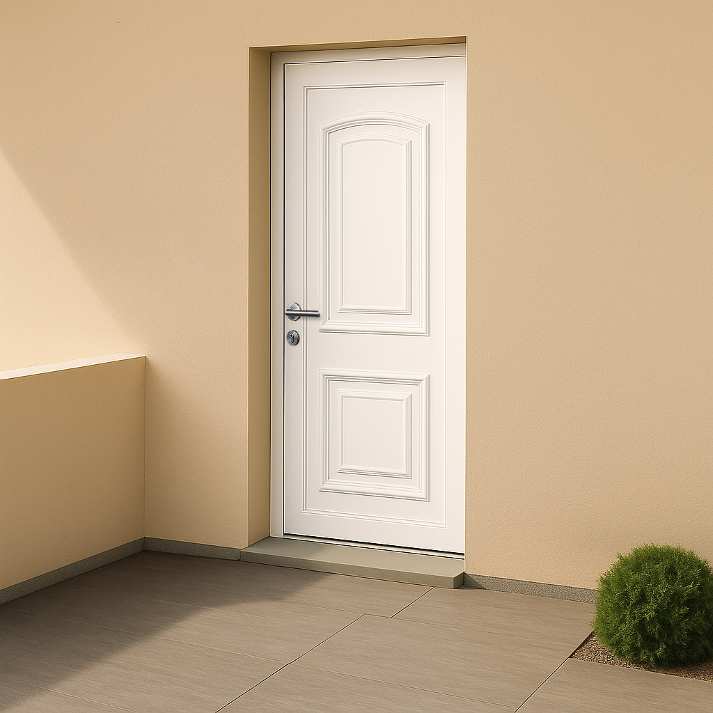 Porte d’entrée en PVC pleine blanche Granada