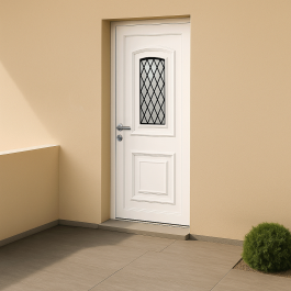 Porte d’entrée en PVC Granada 17L vitrée décor