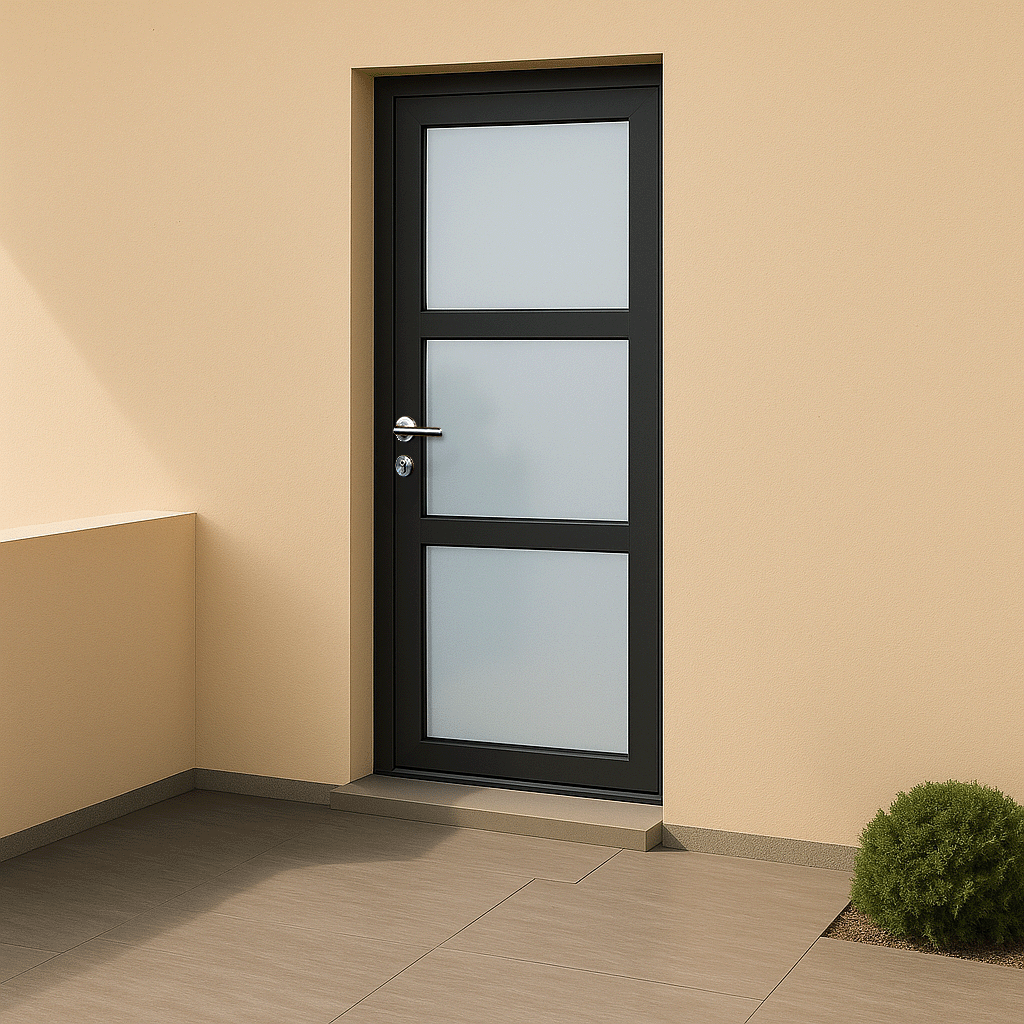 Porte d'entrée PVC couleur 3 vitrages