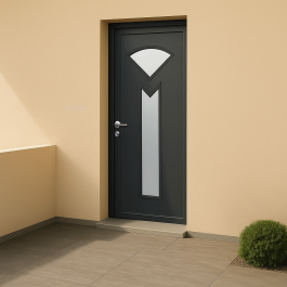 Porte d’entrée PVC couleur 686-2 vitrée
