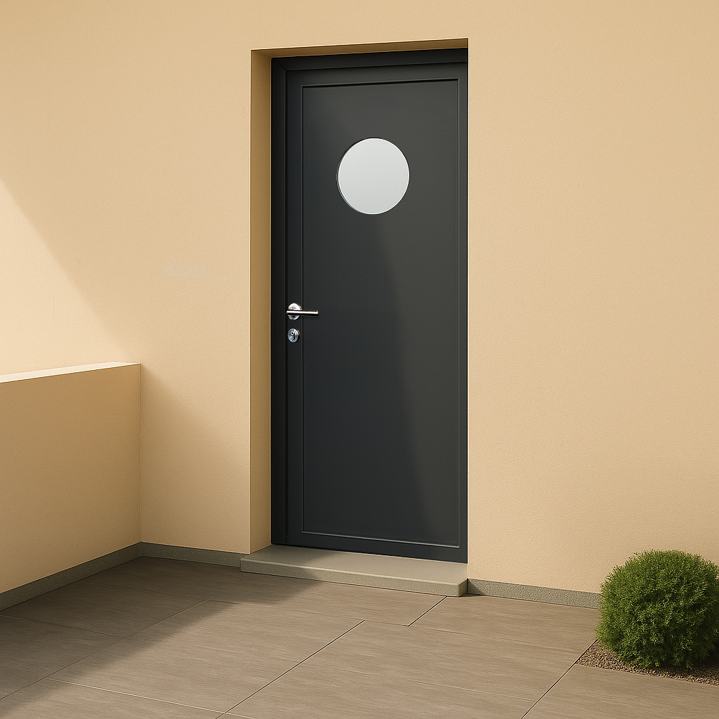 Porte d’entrée PVC couleur 76 vitrée