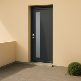 Porte d’entrée PVC couleur 766 vitrée