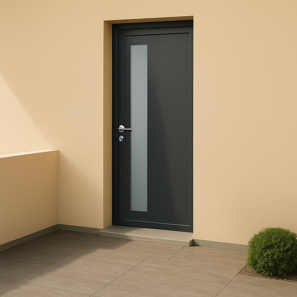 Porte d’entrée PVC couleur 766 vitrée