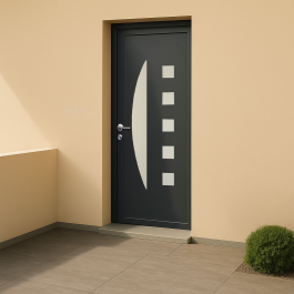 Porte d’entrée PVC couleur 551-4 vitré