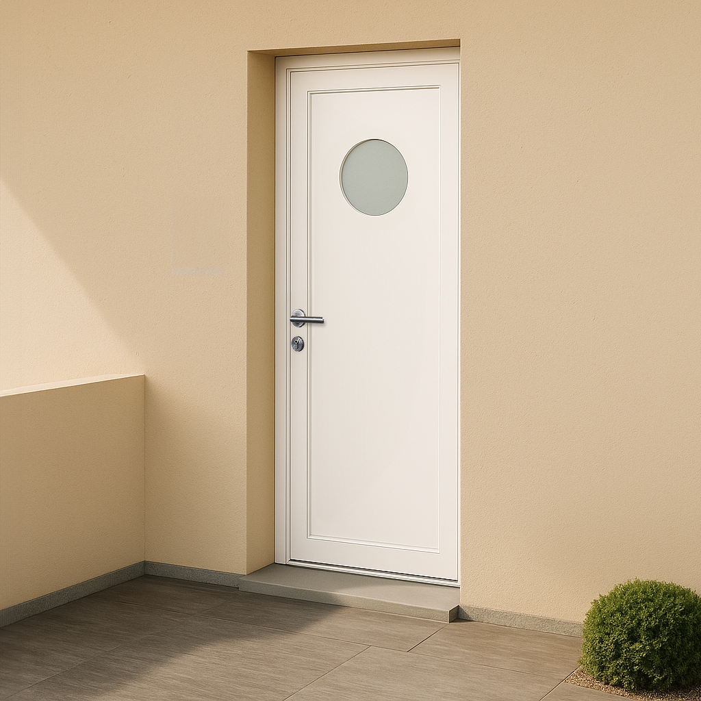 Porte d’entrée en PVC vitrée blanche Paula 0