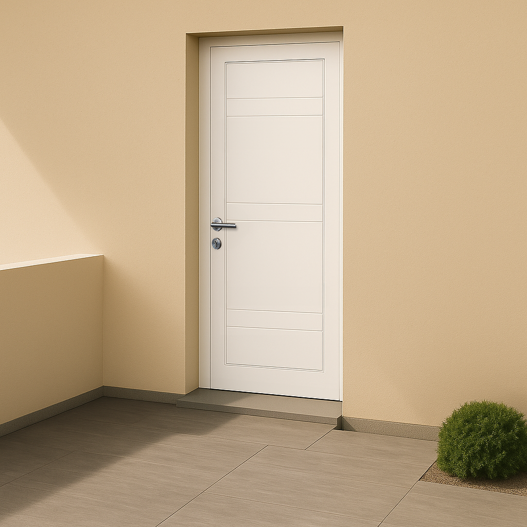 Porte d’entrée en PVC blanche design 102