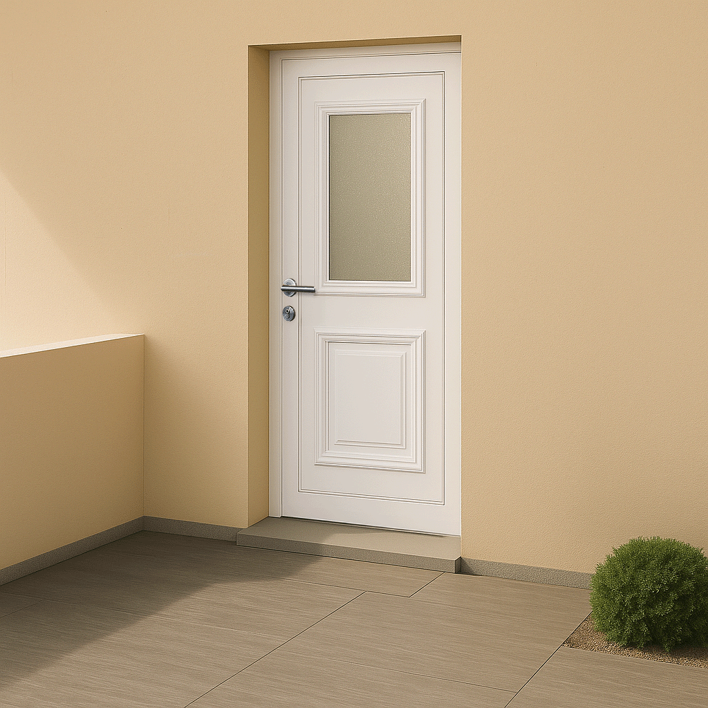 Porte d’entrée en PVC vitrée blanche Octavia 35