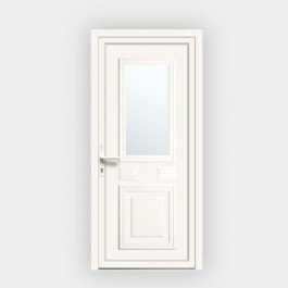 Porte d’entrée en PVC vitrée blanche Provencia 51