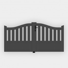 Portail PVC Brest Galbé Gris vue de face
