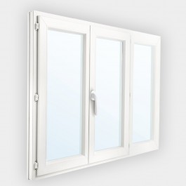Fenêtre PVC 2 vantaux et 1 fixe latéral droit