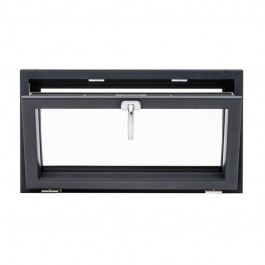 Fenêtre PVC abattant H 45 x L 80 cm anthracite avec poignée