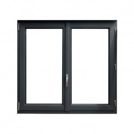 Fenêtre PVC 2 vantaux H 165 x L 90 cm OB anthracite avec poignée