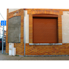 Volet Roulant Aluminium Rénovation motorisé filaire couleur bois