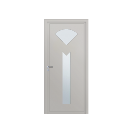 Porte d’entrée PVC couleur 686 vitrée - Telegris (RAL7047)