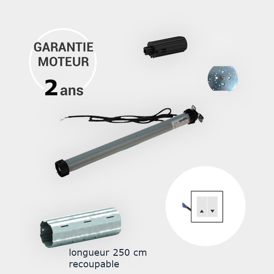 Axe motorisé filaire 20 Nm ZF 54 mm longueur 250 cm recoupable