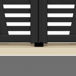 Portail battant aluminium sur-mesure BRON (zoom butée)