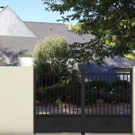 Portail battant aluminium sur-mesure CHAUM (en ambiance)