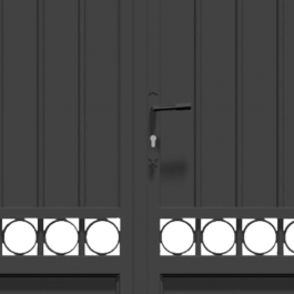 Portail battant aluminium sur-mesure LANG (zoom poignée)